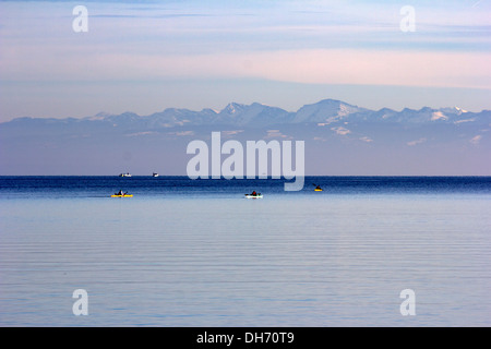 Lago di Costanza vista delle Alpi Foto Stock