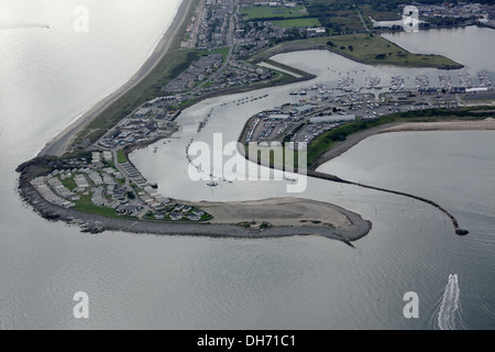 Vista aerea del porto di Pwlleli, Gwynedd Foto Stock