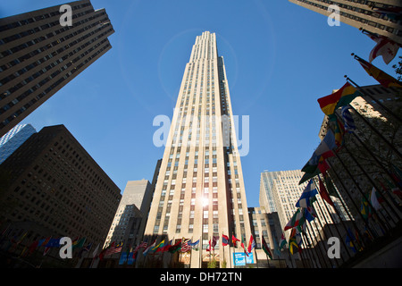 GE Building, il Rockefeller Center di New York City Foto Stock