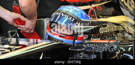 Nicolas Prost del team Lotus F1 durante la F1 giovane driver/pneumatico test presso il circuito di Silverstone, Northamptonshire. Foto Stock