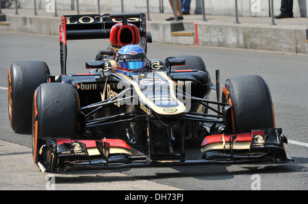 Nicolas Prost del team Lotus F1 durante la F1 giovane driver/pneumatico test presso il circuito di Silverstone, Northamptonshire. Foto Stock