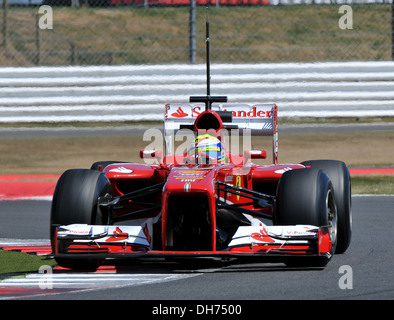 Felipe Massa della Scuderia Ferrari durante la terza giornata del F1 giovane driver/pneumatico test presso il circuito di Silverstone. Foto Stock