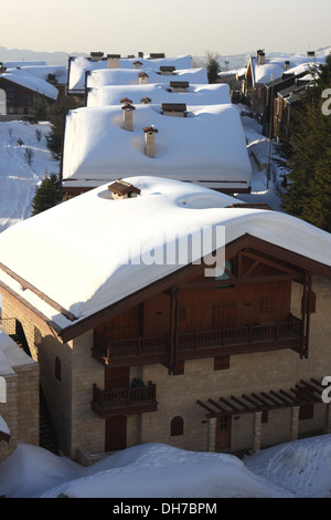 Ski Chalets in Faraya Mzaar, Chouf Montagne, Libano Foto Stock