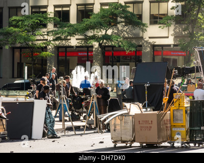 La produzione di film ambientato a New York City, Stati Uniti d'America Foto Stock