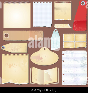 Set di etichette vintage, carte, tags Foto Stock