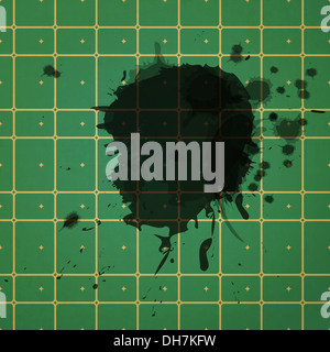 Nuove macchie di inchiostro sulla carta da parati verde può utilizzare come concettuale sfondo testurizzata Foto Stock