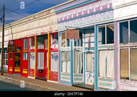 Colorate vetrine di Silver City, Nuovo Messico USA Foto Stock