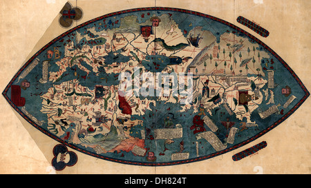 Genovese mappa mondiale 1457 Foto Stock