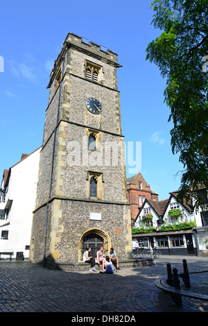 Xv secolo St Albans Clock Tower, Market Place, St.Albans, Hertfordshire, England, Regno Unito Foto Stock