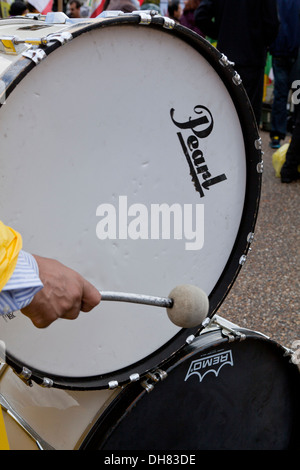 Marching bass drum closeup - USA Foto Stock