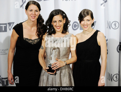 Ruth Moody Nicky Mehta e Heather Masse di Wailin' Jennys 2012 JUNO Cena di Gala e premi a Ottawa Convention Center Ottawa Foto Stock