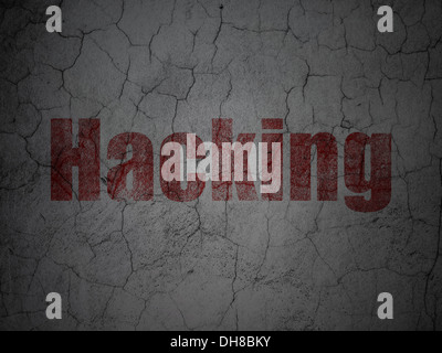 Il concetto di privacy: Hacking su grunge sfondo a parete Foto Stock