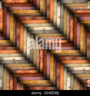 Raccolta di montato in legno colorato di formatura di piastrelle parquet design per piano di finitura Foto Stock