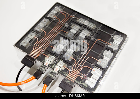 Modulo agli ioni di litio con sensori per veicoli ibridi ed elettrici Foto Stock