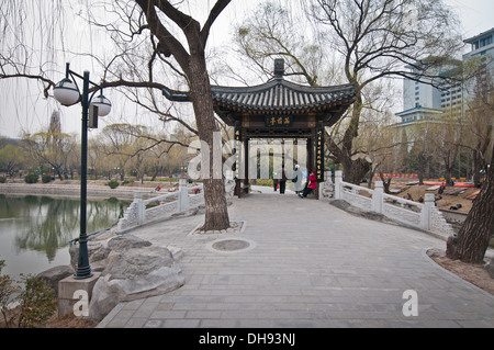 Zizhuyuan Park comunemente noto come viola o Black Bamboo Park nel Distretto Haidian, Pechino, Cina Foto Stock