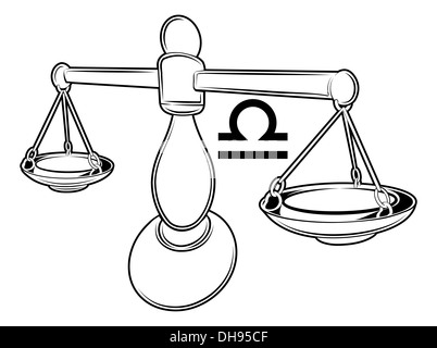 Illustrazione della bilancia la bilancia zodiaco oroscopo segno astrologia Foto Stock