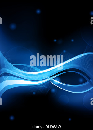 Abstract con sfondo blu onde al neon Foto Stock