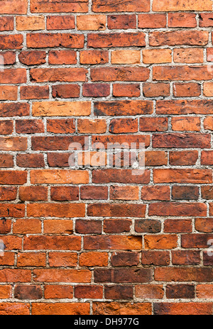 Vecchio weathered grunge red un muro di mattoni come sfondo Foto Stock