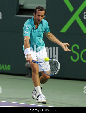 Radek STEPANEK: risultati nei della Repubblica ceca compete contro Rafael Nadal di Spagna durante il Sony Ericsson Open a Crandon Park Tennis Center Foto Stock