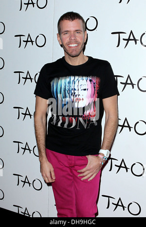 Perez Hilton Perez Hilton festeggia il suo compleanno e il rilascio di MDNA nuovo album da Madonna a Tao Nightclub al Venetian Foto Stock