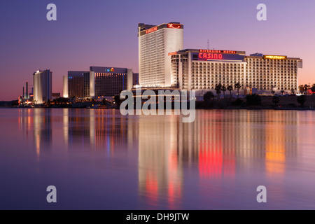 Casinò lungo il Fiume Colorado, Laughlin, Nevada. Foto Stock