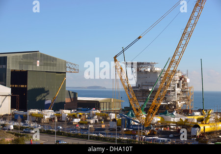 Burntisland Fabrications Ltd (BiFab), al parco energetico Fife. Olio nuovo piattaforma essendo costruito. Foto Stock