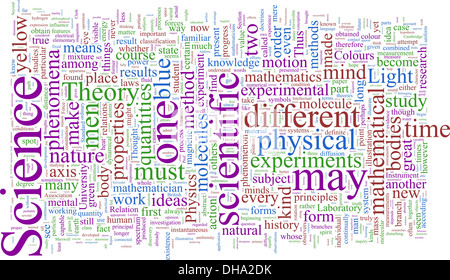 Word Cloud sulla base di James Clerk Maxwell Foto Stock