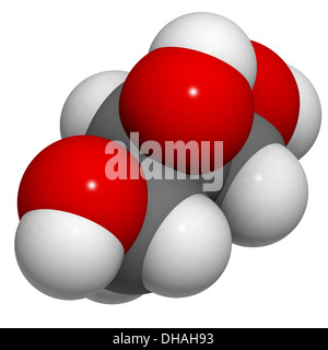 Glicerolo (glicerina) molecola, struttura chimica. Insieme con gli acidi grassi e glicerolo forma i trigliceridi. Foto Stock