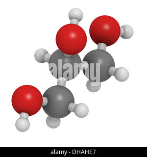 Glicerolo (glicerina) molecola, struttura chimica. Insieme con gli acidi grassi e glicerolo forma i trigliceridi. Foto Stock