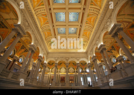 La grande sala della Biblioteca del Congresso di Washington DC, Stati Uniti d'America Foto Stock