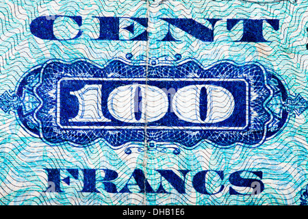 Close up francese di carta moneta Foto Stock
