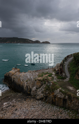 Saints Bay Harbor, Guernsey, Isole del Canale. Foto Stock