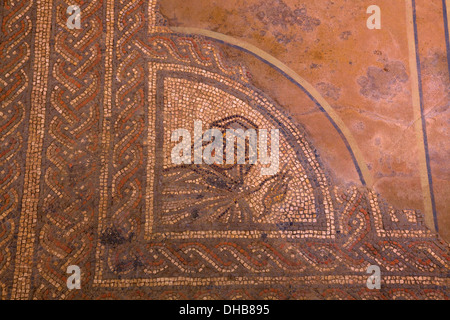 Mosaici a Brading Villa Romana, Brading, Isle of Wight, Regno Unito Foto Stock