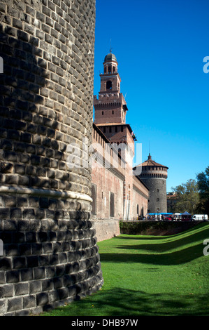 Il Castello Sforzesco di Milano, lombardia, italia Foto Stock