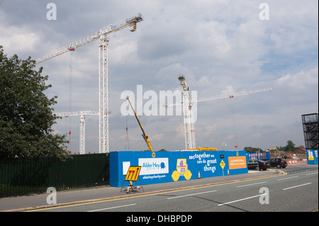 Lavori di costruzione in corso sul nuovo Alder Hey ospedale per bambini in Liverpool, Merseyside England, Regno Unito Foto Stock