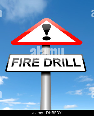 Drill incendio concetto. Foto Stock