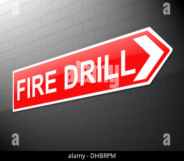 Drill incendio concetto. Foto Stock