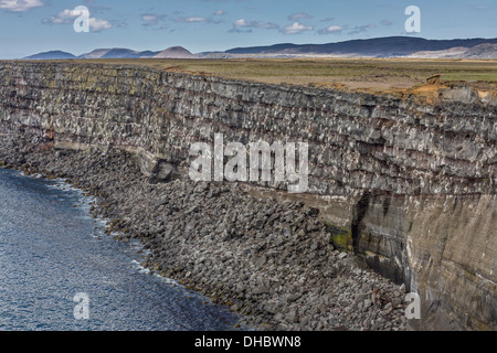 Le scogliere degli uccelli, Krisuvik, penisola di Reykjanes, Islanda Foto Stock