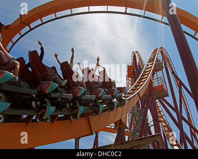 Toro infuria Roller Coaster Foto Stock