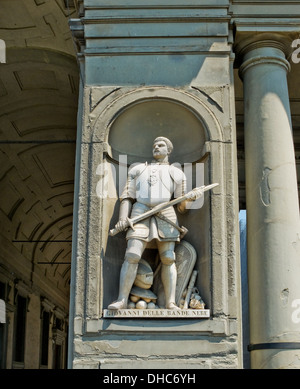 Giovanni dalle Bande Nere statua. Firenze, Italia Foto Stock