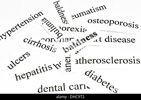 Interruzione di parole correlate con malattie. Foto Stock