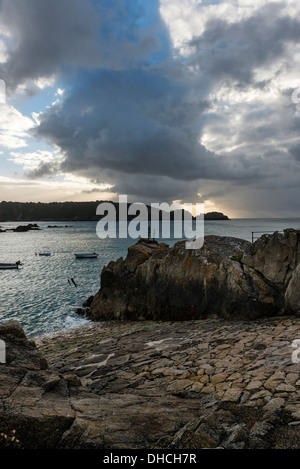 Saints Bay Harbor, Guernsey, Isole del Canale. Foto Stock