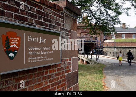 Fort Jay sulla Governors Island New York Foto Stock