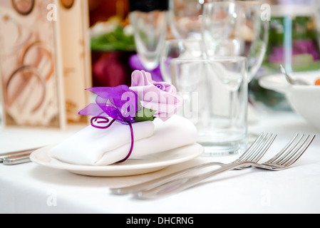 Matrimonio della decorazione della tavola. Foto Stock