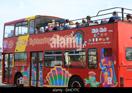 Open Top City Sightseeing Bus in Glasgow Scozia Scotland Foto Stock