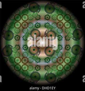 Abstract verde modello mandala Foto Stock