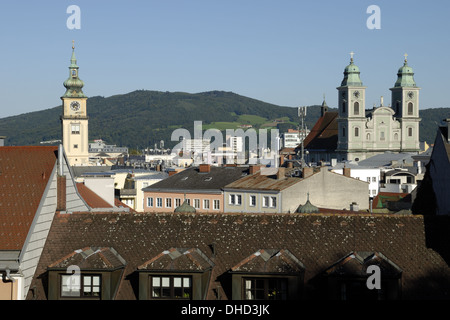 Vista dalla collina del castello di Linz Foto Stock