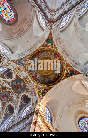 Il soffitto dipinto di l'Eglise Saint Roch a Parigi. Foto Stock