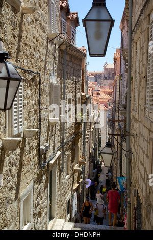 Restringere back street, Dubrovnik, Dalmazia, Croazia, Europa Foto Stock