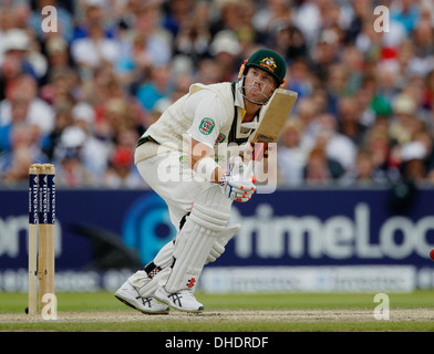 David Warner di ovatta in Australia a Old Trafford nella terza prova Foto Stock